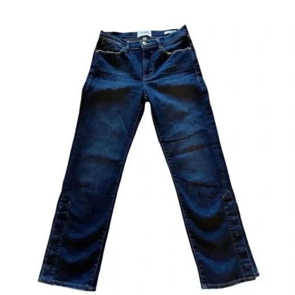 FRAME Denim High Waist  Straight Leg Dark Blue Womens Jeans Sz 25 - Picture 1 of 13
